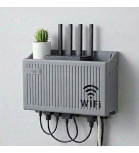 Lunaev Duvar Tipi Wi-Fi Modem Saklama Kutusu(Gri) – Kablo Düzenleyici Router Raf Organizer
