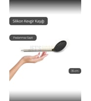 Silikon Kevgir Kaşığı Paslanmaz Saplı 35 cm