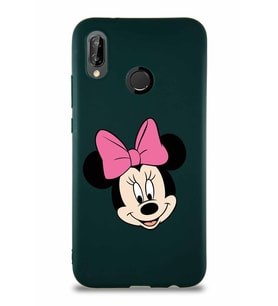 Huawei P20 Lite Soft Premier Kapak Minnie Mouse-C Tasarımlı Silikon Kılıf - Yeşil (Şeffaf)
