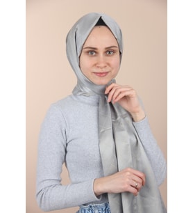 GRİ Sima Ch Simli Kaşmir Şal