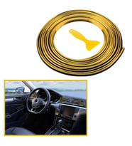 BUFFER® Gold Araba Oto Trim Dekorasyon Şeridi Kauçuk Elastik Kolay Kurulum 5 metre Şerit Bant