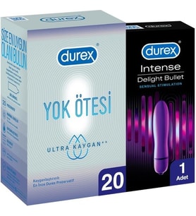 Durex Yok Ötesi Ultra Kaygan 20'li + Delight Bullet Vibratör
