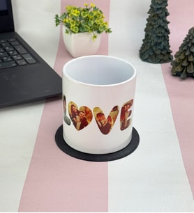 Kişiye Özel Fotoğraflı Love Tasarımlı Kupa Bardak