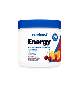 Clean Energy Powder ┃ Natural Caffeine ┃ Zero Sugar -306 Gr. 60 Servis ┃ Fruit Punch