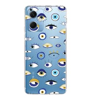 PrintiFy Xiaomi Redmi Note 12 5G ile Uyumlu 1mm Slim Fit Nazar Boncuğu 2 Baskılı Şeffaf  Kılıf