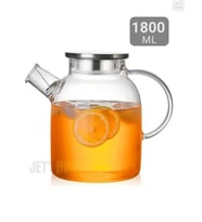 Cam Demlik Isıya Dayanıklı Demlik Çelik Vakumlu Kapak 1800 ml