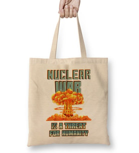 Nuclear War Is A Threat For Humanity Nuclear Explosion Pixel Art Bez Çanta Uzun Saplı