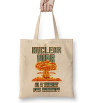 Nuclear War Is A Threat For Humanity Nuclear Explosion Pixel Art Bez Çanta Uzun Saplı