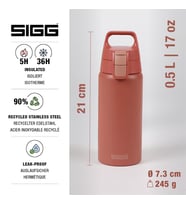Yalıtımlı içecek şişesi – Shield Therm One Eco Red – gazlı içecekler için uygundur – sızdırmaz, bulaşık makinesinde yıkanabilir – BPA içermez –%90 geri dönüştürülmüş paslanmaz çelik – kırmızı