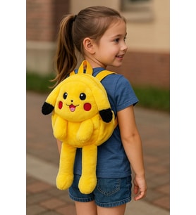 Sevimli Karikatür Kawai Pikachu Peluş Sırt Çantası