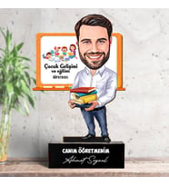 Erkek Çocuk Gelişimi Öğretmenlerine Hediye Karikatürlü Biblo