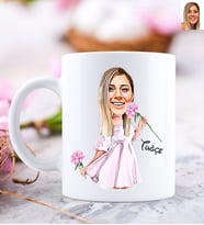 BK Gift Kişiye Özel Kadın Karikatürlü Beyaz Kupa Bardak-11
