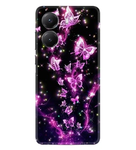 Xiaomi Poco X7 Pro Kılıf Boutique Baskılı Resimli Pembe Neon Kelebekler Pcode -100