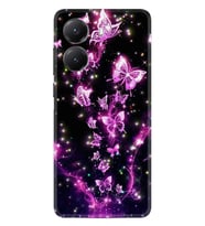 Xiaomi Poco X7 Pro Kılıf Boutique Baskılı Resimli Pembe Neon Kelebekler Pcode -100