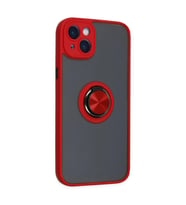 İphone 14 Kılıf Montreal Yüzüklü  Kapak - Kırmızı