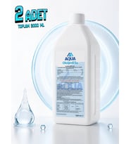 AQUA MED 2 Adet Oksijenli Su 1000 ML Hidrojen Peroksit Yara Kesik İlk Yardım Antiseptik Medikal Kullanım Temizlik Hijyen Suyu