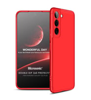 Microsonic Samsung Galaxy S22 Plus Kılıf Double Dip 360 Protective Kırmızı