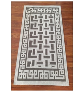 Pamuklu Bukle Lüks Kilim (80x150)-Luma Kreme Kahve