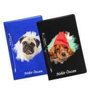 Kişiye Özel Köpek Tasarımlı İkili Defter Kalem Hediye Seti
