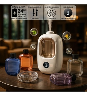 Mioji Smell 2x Aromaterapi 1500mAh Şarjlı Yeni Nesil Koku Makinesi+Lavanta (Beyaz)