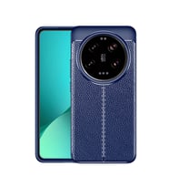 Xiaomi Mi 14 Ultra Kılıf Niss Deri Desenli Silikon Kılıf (Lacivert)