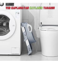 Gri Merdivenli Çocuk Klozet Tuvalet Eğitimi Aparatı