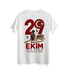 Cumhuriyet İlmekleri – 29 Ekim Cumhuriyet Bayramı DTG Baskılı Beyaz Tişört