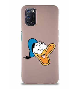 Oppo A72 Soft Premier Kapak Donald Duck-E Tasarımlı Silikon Kılıf - Pudra (Şeffaf)