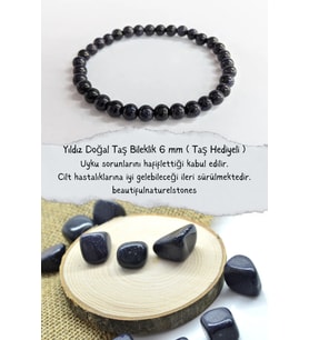 Yıldız Doğal Taş Bileklik 8 Mm ( Taş Hediyeli ) (uyku Sorunu Ve Yıldız Düşüklüğü ) Aa Kalite