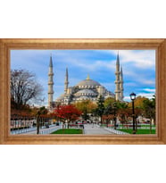 Çerçeveli Paspartulu Manzara Tablo ah1979 (Gold)