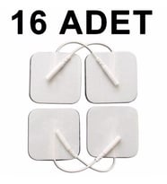 16 ADET Kablolu/Soketli Tens Pedi Elektrodu (5x5Cm Kare)- Aynı Gün Ücretsiz Kargo, Faturalı