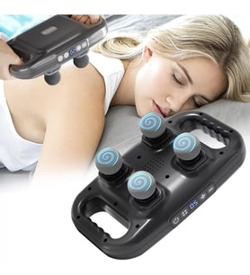 4 Başlıklı Masaj Tabancası Ergonomik Derin Doku Sırt ve Boyun Masaj Aleti Ağrı ve Sızı Giderici