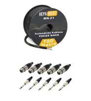 Hepa Merz Connection Paket-6 Mikrofon Kablosu XLR-JAK Konnektör Paketi