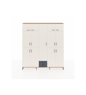Arges Dolap 10 Raflı 2 Çekmeceli 4 Askılı 220x30x243 Çam-Aytaşı/Antrasit