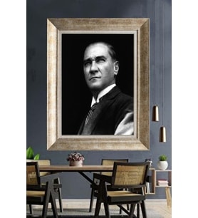 Gümüş Çerçeveli Atatürk Tablo za250