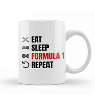 Eat Sleep Formula 1 Repeat Red Kupa Bardak Porselen