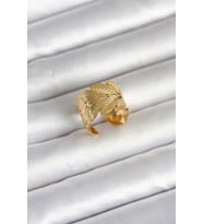 316L Çelik Gold Renk Başak Modeli Kadın Yüzük TJ-BYK4162