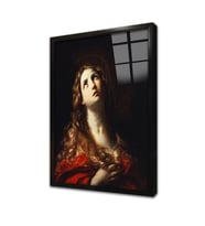 Leonardo da Vinci Maria Magdalena Çerçeveli Cam Tablo