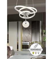 Kumandalı Krom Renkli 3 Işık Modern Sarkıt Led Avize
