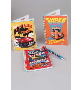 YENİ SEZON LİSANSLI HOT WHEELS SPIRALLI A6 ÇİZGİLİ NOT DEFTERİ / BLOKNOT VE 0.7 VERSATİL UÇLU KALEM 2'LİSİ (Mavi)