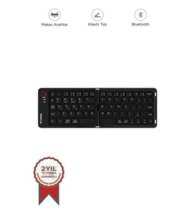 Torima TK-08 Siyah Kablosuz Katlanabilir Şarjlı Taşınabilir Mini Bluetooth Klavye