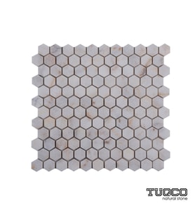 1’’ Hexagon Golden Eskitme Mermer Mozaik