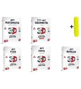 3D Yayınları AYT Sayısal Matematik Geometri Fizik Kimya Biyoloji Defter Seti 5 Kitap
