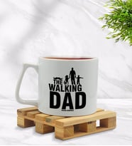 BK Gift Kişiye Özel Walking Dad Tasarımlı Middle Beyaz Kupa Bardak Model 2