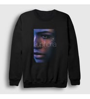 Presmono Unisex Siyah Zendaya Rue Dizi Euphoria Sweatshirt 462411tt