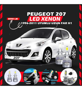 Peugeot 207 1996-2011 Uzun Far Uyumlu Şimşek Etkili Led Xenon Performance Series H1