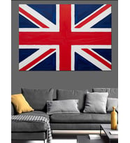 İngiliz Bayrağı Union Jack Dekoratif Kanvas - Mdf Ahşap Tablo
