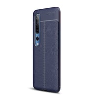 Xiaomi Mi 10 Pro Deri Görünümlü Silikon Lacivert