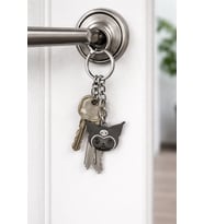 Siyah Kedi Figürlü Metal Anahtarlık Unisex Dayanıklı Aksesuar