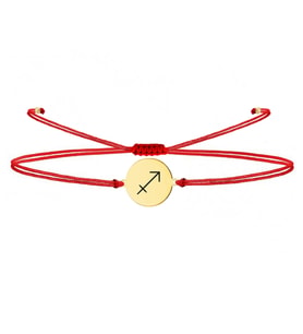 Alberaccessories, Yay Burç, 925 Ayar Gümüş, Astroloji Tasarım, Kırmızı Şans Burç Bileklik
